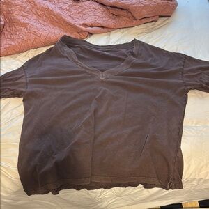 Brown V-Neck T-Shirt